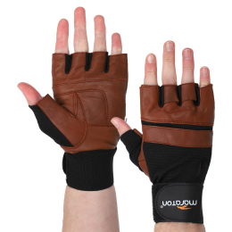 Перчатки для фитнеса и тяжелой атлетики MARATON MAR-502 M-XL черный-коричневый