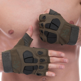 Перчатки тактические с открытыми пальцами SILVER KNIGHT YQS-3 M-XL цвета в ассортименте