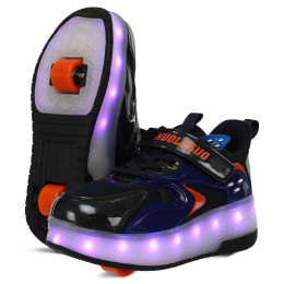 Роликові кросівки з підсвічуванням LED на двох колесах Huoleguo OB-3419 розмір 32-40 кольори в асортименті