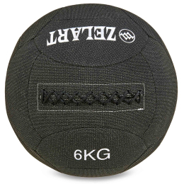 М'яч набивний для кросфіту волбол WALL BALL Zelart FI-7224-6 6кг чорний