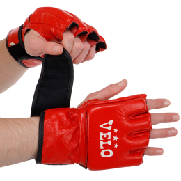 Перчатки для смешанных единоборств MMA кожаные VELO ULI-4018 S-XL цвета в ассортименте