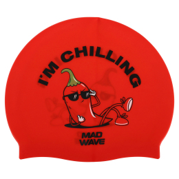 Шапочка для плавания силиконовая для взрослых MadWave CHILLING M055315 красный