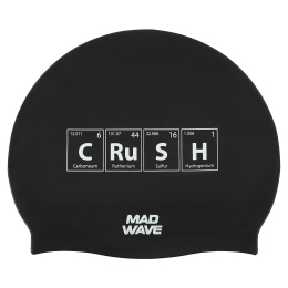 Шапочка для плавания силиконовая для взрослых MadWave CRUSH M055318 черный