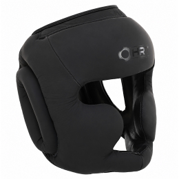 Шолом боксерський з повним захистом шкіряний HARD TOUCH BO-00098 S-XL чорний