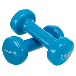 Гантели для фитнеса виниловые Zelart Beauty TA-5225-1 2шт 1кг цвета в ассортименте