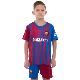 Форма футбольна дитяча з символікою футбольного клубу BARCELONA домашня 2022 SP-Planeta CO-3754 6-14 років червоний-синій