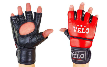 Перчатки для смешанных единоборств кожаные VELO ULI-4019 S-XL цвета в ассортименте