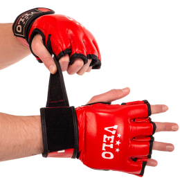 Перчатки для смешанных единоборств MMA кожаные VELO ULI-4035 S-XL цвета в ассортименте