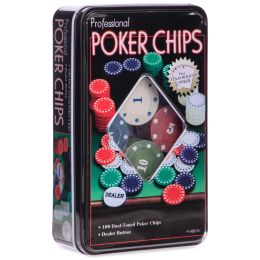Набор для игры в покер в металлической коробке SP-Sport IG-1102110 100 фишек