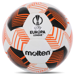 Мяч футбольный MOLTEN UEFA EUROPA LEAGUE F5U2100-34 №5 PU белый-черный-оранжевый