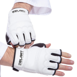 Перчатки для тхэквондо Zelart BO-2016-W XS-XL белый
