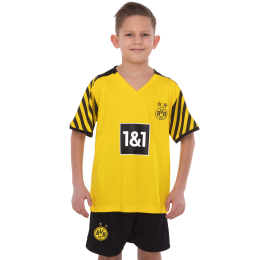 Форма футбольна дитяча з символікою футбольного клубу BORUSSIA DORTMUND домашня 2022 SP-Planeta CO-3757 6-14 років жовтий-чорний