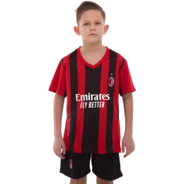 Форма футбольна дитяча з символікою футбольного клубу ACM домашня 2022 SP-Planeta CO-3777 8-14 років червоний-чорний