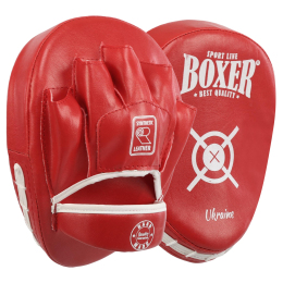 Лапа боксерская изогнутая тренировочная Кожвинил BOXER NEW 2011-N 19х23х4см 2штуки цвета в ассортименте