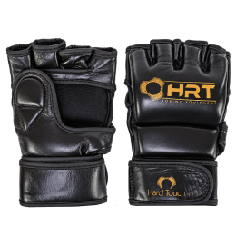 Рукавиці для змішаних єдиноборств MMA шкіряні HARD TOUCH BO-00113 S-XL чорний
