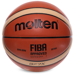 М'яч баскетбольний PU №7 MOL FIBA ​​APPROVED GF7X BA-4956 коричневий-бежевий