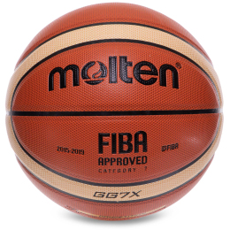 М'яч баскетбольний PU №7 MOL FIBA ​​APPROVED GG7X BA-4962 коричневий-бежевий