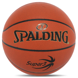Мяч баскетбольный PU SPALDING SUPER 3 77747Y №7 коричневый