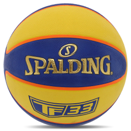 Мяч баскетбольный резиновый SPALDING TF-33 84352Y №6 синий-желтый