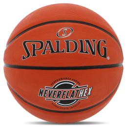 Мяч баскетбольный резиновый SPALDING NEVERFLAT HEX 84440Y №7 оранжевый