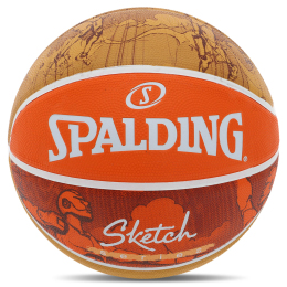 Мяч баскетбольный резиновый SPALDING JUMP SKETCH 84452Y №7 оранжевый