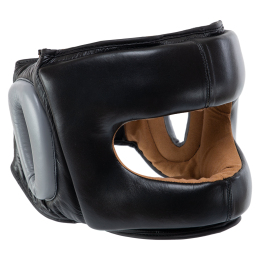 Шлем боксерский с бампером кожаный FISTRAGE VL-8480 M-XL черный