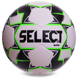 Мяч футбольный SELECT BRILLIANT SUPER FB-0570 №5 PVC клееный белый-зеленый 