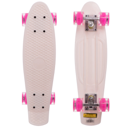 Скейтборд Пенні Penny LED WHEELS SP-Sport SK-5672-9 білий-рожевий