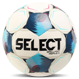 М'яч футбольний дитячий SELECT BRILLANT REPLICA V25 BRILLANT-REP-5WB №5 білий-синій
