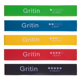 Набор резинок для упражнений ленты сопротивлений LOOP BANDS GRITIN FI-3106 5шт цвета в ассортименте