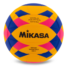 Мяч для водного поло MIKASA WP550C №5 желтый-синий-розовый