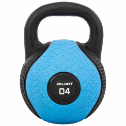 Гиря тренувальна цільна гумова Zelart TA-4757-4 вага 4кг чорний