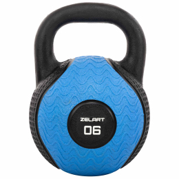 Гиря тренувальна цільна гумова Zelart TA-4757-6 вага 6кг чорний