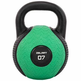 Гиря тренировочная цельная обрезиненная Zelart TA-4757-7 вес 7кг черный