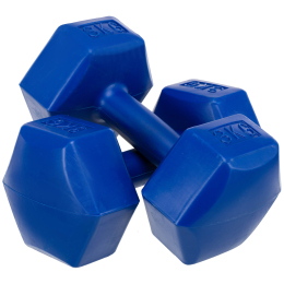 Гантель для фітнесу з покриттям PE Zelart TA-4758-3 1шт 3кг кольори в асортименті