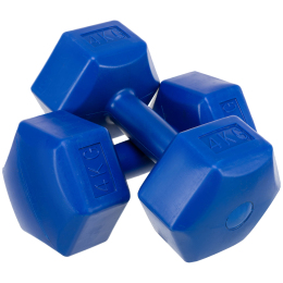 Гантель для фітнесу з покриттям PE Zelart TA-4758-4 1шт 4кг кольори в асортименті