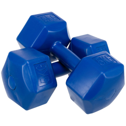 Гантель для фітнесу з покриттям PE Zelart TA-4758-5 1шт 5кг кольори в асортименті