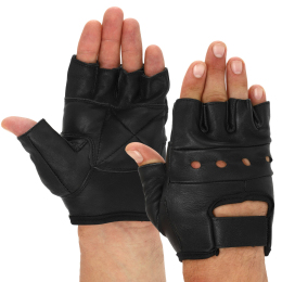 Перчатки для фитнеса и тяжелой атлетики кожаные MATSA SPORT WorkOut BC-0004 S-XXL черный