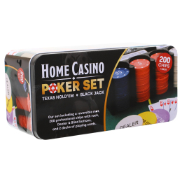 Набор для покера в металлической коробке SP-Sport IG-8653 200 фишек