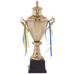 Кубок спортивный с ручками и крышкой SP-Sport FAIRY G108A высота 55см золотой