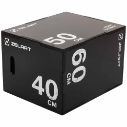 Бокс пліометричний тумба для кросфіту Пліобокс Wood Plyo box Zelart TA-4774-1 1шт 60см чорний