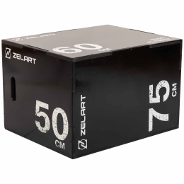 Бокс пліометричний тумба для кросфіту Пліобокс Wood Plyo box Zelart TA-4774-2 1шт 75см чорний