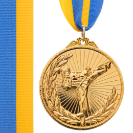 Медаль спортивна зі стрічкою SP-Sport Карате C-7016 золото, срібло, бронза