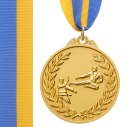 Медаль спортивная с лентой двухцветная SP-Sport Каратэ C-7026 золото, серебро, бронза