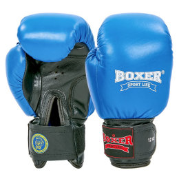 Перчатки боксерские кожаные профессиональные с печатью ФБУ BOXER Profi BO-2001 10-12унций цвета в ассортименте