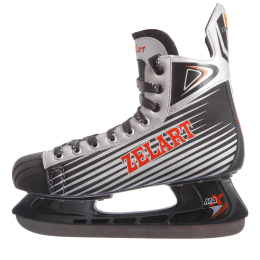 Коньки хоккейные Zelart Z-2062 размер 41-45 черный-серый-красный