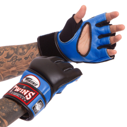 Перчатки для смешанных единоборств MMA кожаные TWINS GGL-4 M-XL цвета в ассортименте