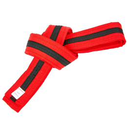 Пояс для кимоно двухцветный SP-Planeta BO-7265 длина-220-280см красный-черный