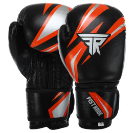 Перчатки боксерские FISTRAGE COMBAT VL-6380 10-14 унций черный-оранжевый