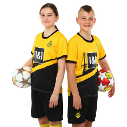 Форма футбольна дитяча із символікою футбольного клубу BORUSSIA DORTMUND домашня 2024 SP-Planeta CO-6264 6-14 років жовтий-чорний